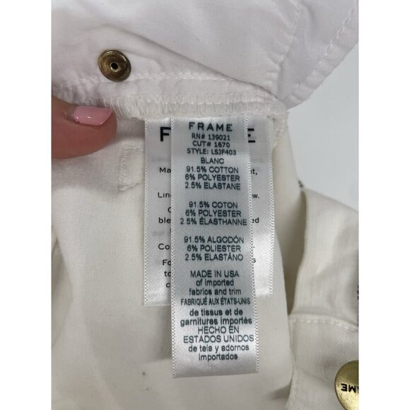 Frame Denim White Skinny Karlie Crop Ankle Jeans Sz 26 Stretch Casual Summer - Picture 5 of 6